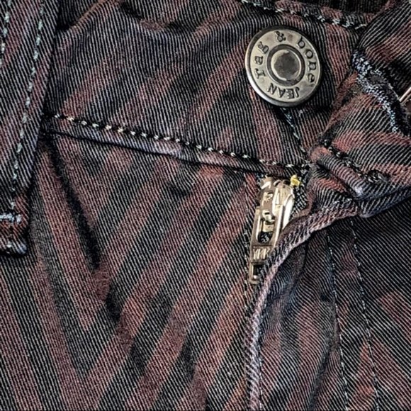 Rag & Bone Low Rise Chevron Ombre Black and Cranberry Legging Jeans - Picture 7 of 11